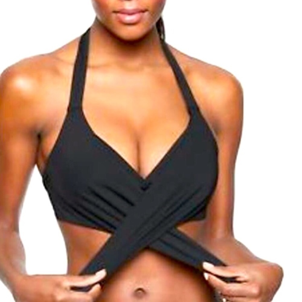 Athleta Bra Cup Wrap Halter Bikini Top?.